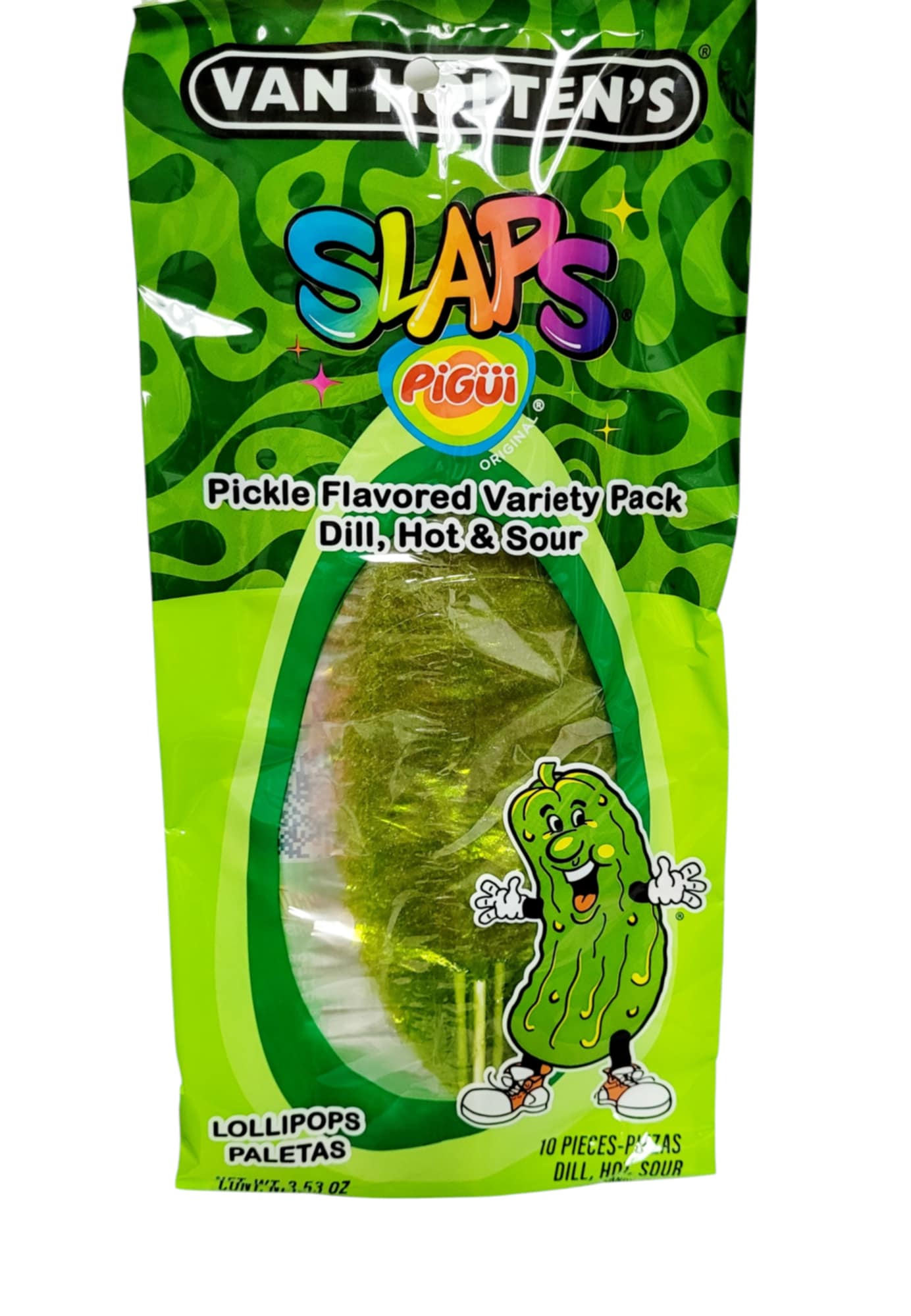 Van Holtens Pickle Mega PG Slaps Lollipops Variety (Dill,Hot & Sour) Mexican 100g