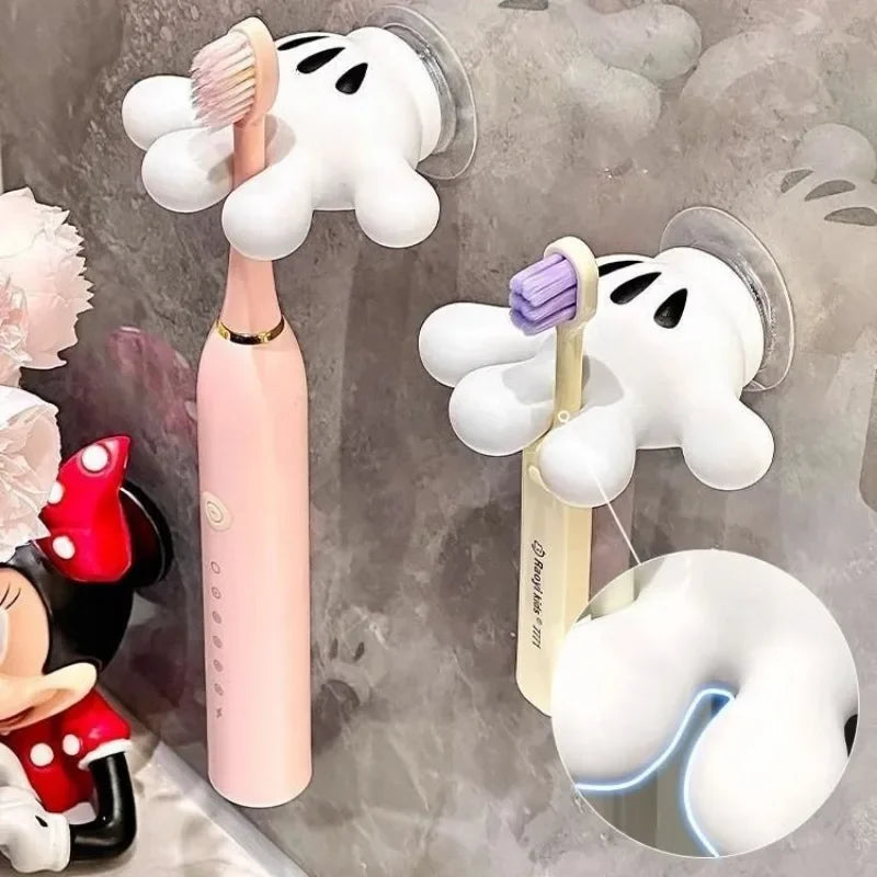 Mickey Toothbrush Holder and Multifunctional Traceless Suction Hooks for Bathroom Towel Hanging and Data Cable Home Furnishings