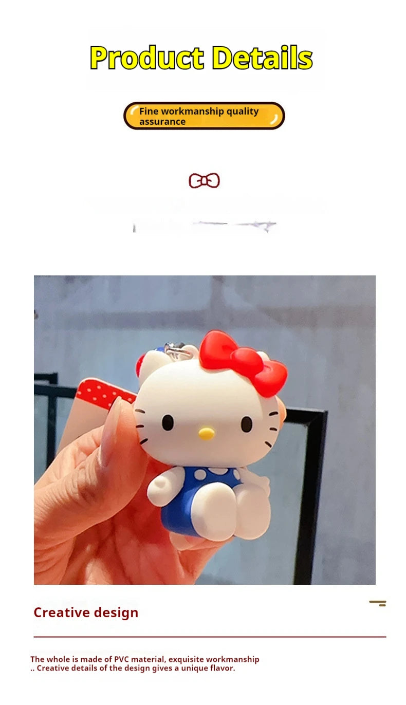 Sanrio Hello Kitty Keychain Girls Bag Pendant Kt Cat Cartoon Doll Toy Exquisite Key Chain Kawaii Surprise Girls Kids Gifts
