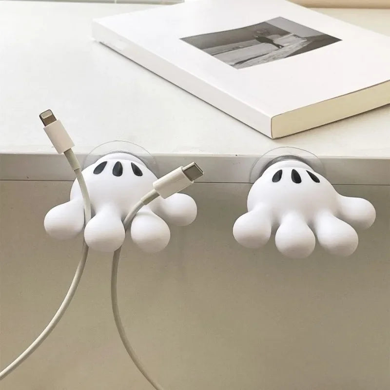 Mickey Toothbrush Holder and Multifunctional Traceless Suction Hooks for Bathroom Towel Hanging and Data Cable Home Furnishings