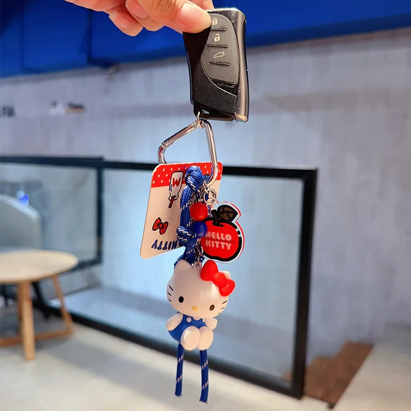 Sanrio Hello Kitty Keychain Girls Bag Pendant Kt Cat Cartoon Doll Toy Exquisite Key Chain Kawaii Surprise Girls Kids Gifts