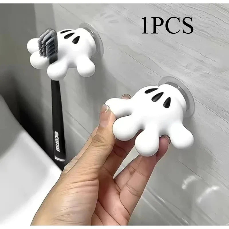 Mickey Toothbrush Holder and Multifunctional Traceless Suction Hooks for Bathroom Towel Hanging and Data Cable Home Furnishings