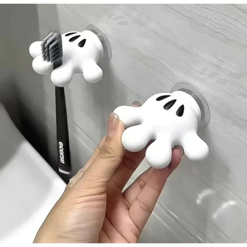 Mickey Toothbrush Holder and Multifunctional Traceless Suction Hooks for Bathroom Towel Hanging and Data Cable Home Furnishings