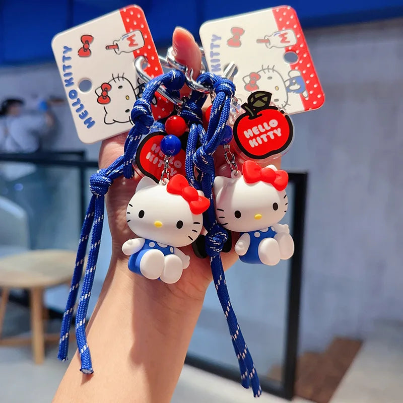 Sanrio Hello Kitty Keychain Girls Bag Pendant Kt Cat Cartoon Doll Toy Exquisite Key Chain Kawaii Surprise Girls Kids Gifts