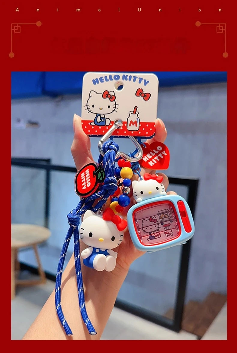 Sanrio Hello Kitty Keychain Girls Bag Pendant Kt Cat Cartoon Doll Toy Exquisite Key Chain Kawaii Surprise Girls Kids Gifts