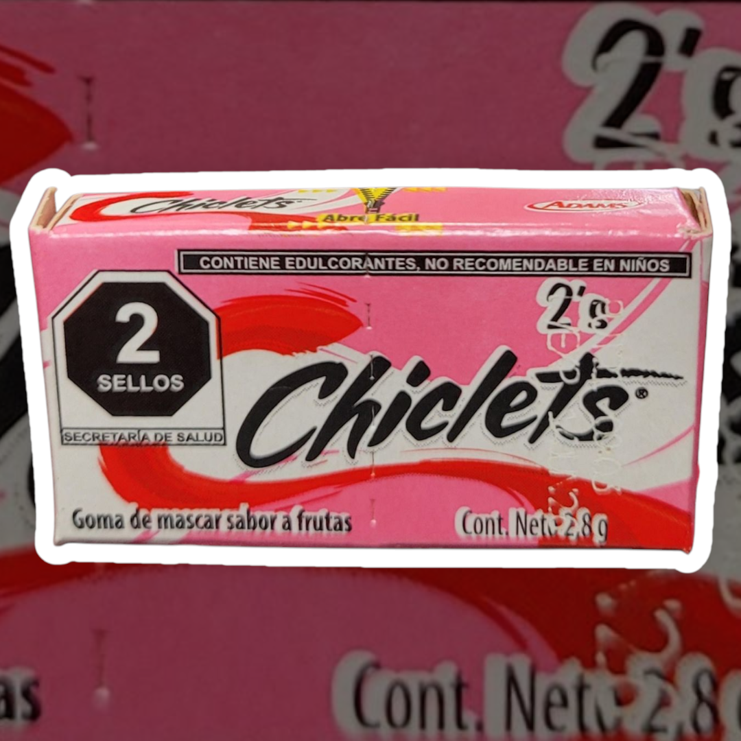 Chiclets Saveur Fruits 2.8g paquet de 2 gommes