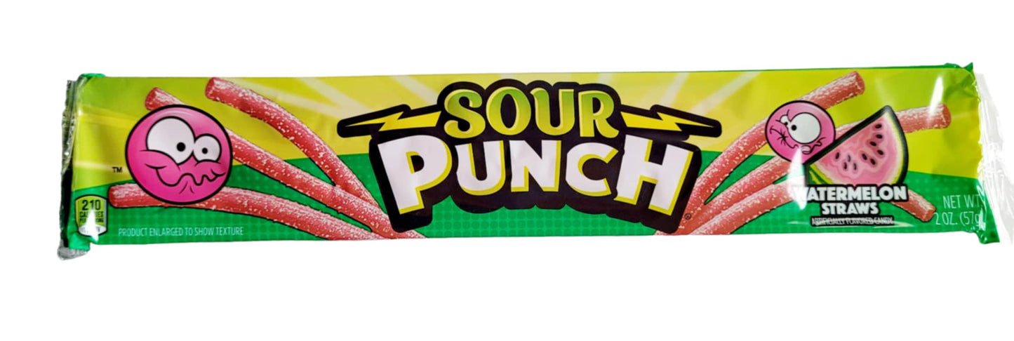 SOUR PUNCH WATERMELON STRAWS 2oz