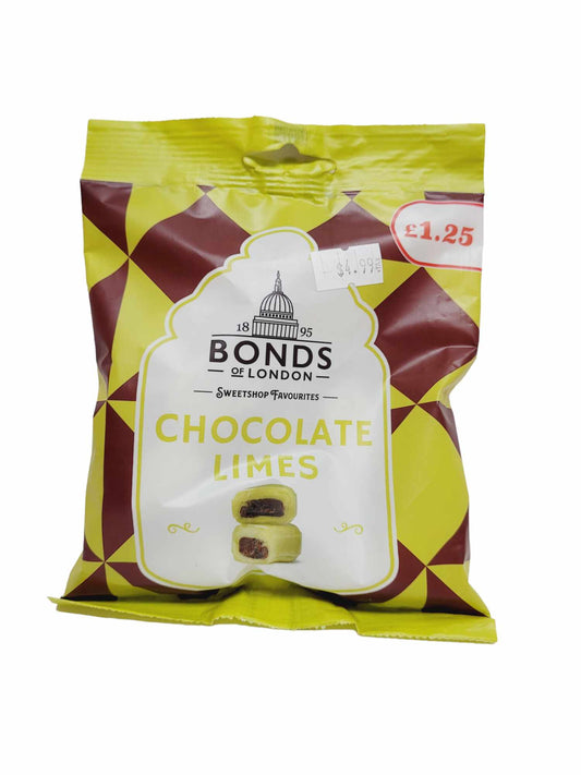 Bonds Chocolate Lime Bon Bons Price Marked British 120g UK