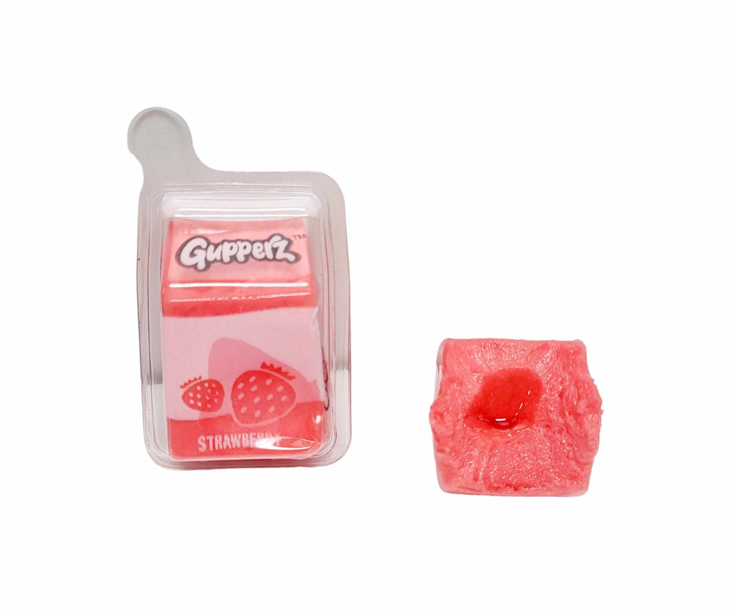 Gupperz Strawberry Milk Splash- gummy liquid filled popperz 72g