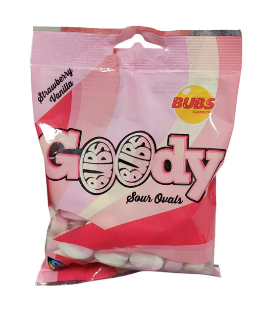 Bubs Goody-Sweden Candy-Sour Ovals Strawberry Vanille 90g