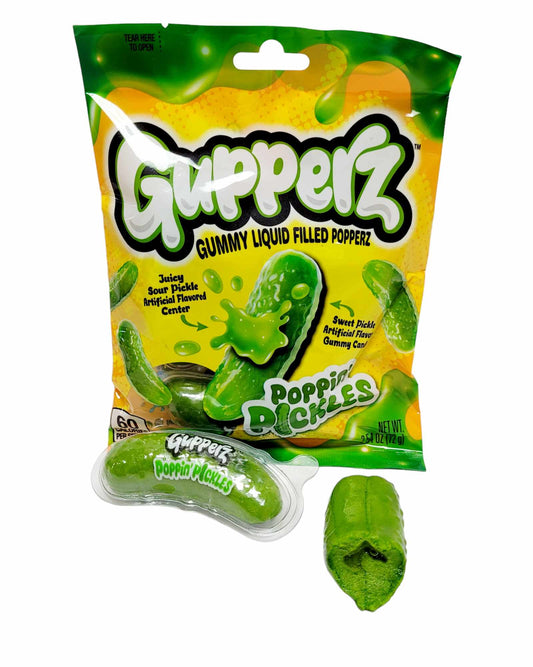 Gupperz Poppin'Pickles- gummy liquid filled popperz 72g