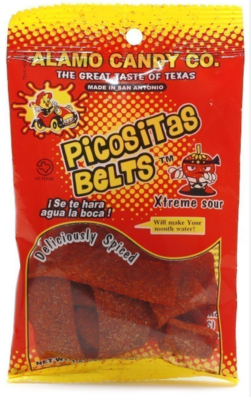 Alamo Picositas Extreme Sour Strawberry Belts with Chili 1.5oz