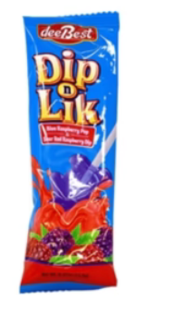 Dee Best Dip N Lik Blue Raspberry Pop Sour Red Raspberry Dip 0.47oz