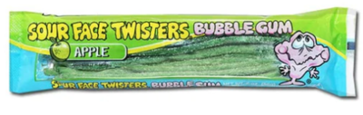 Face Twister Sour Green Apple Gum 2oz