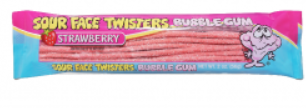 Face Twister Sour Strawberry Gum 2oz