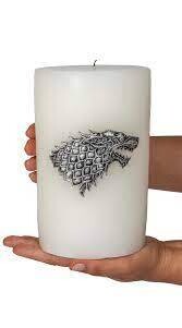 Game of Thrones House Sigil 6" Sculpted Candle - House Stark