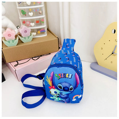 Stitch Anime Bag Cartoon Children Chest Bag Fashion Crossbody Bag Cute Waist Storage Pouch Zipper Coin Purse Children's Gifts