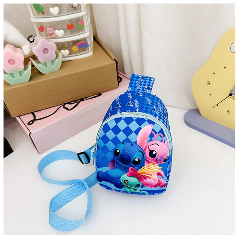 Stitch Anime Bag Cartoon Children Chest Bag Fashion Crossbody Bag Cute Waist Storage Pouch Zipper Coin Purse Children's Gifts
