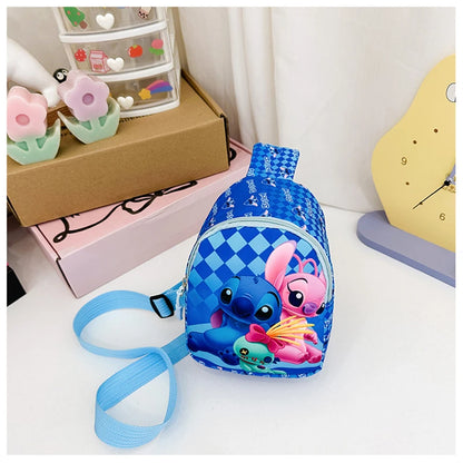 Stitch Anime Bag Cartoon Children Chest Bag Fashion Crossbody Bag Cute Waist Storage Pouch Zipper Coin Purse Children's Gifts