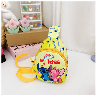 Stitch Anime Bag Cartoon Children Chest Bag Fashion Crossbody Bag Cute Waist Storage Pouch Zipper Coin Purse Children's Gifts