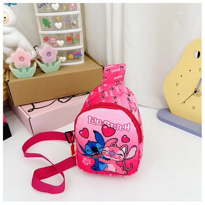 Stitch Anime Bag Cartoon Children Chest Bag Fashion Crossbody Bag Cute Waist Storage Pouch Zipper Coin Purse Children's Gifts
