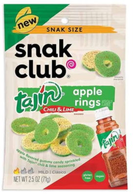 Snak Club Tajin Chili & Lime Apple Rings Peg Bag Vegan 2.5oz