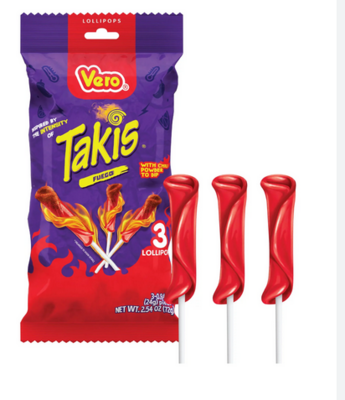 Vero Takis Fuego 3 Lollipops 24g