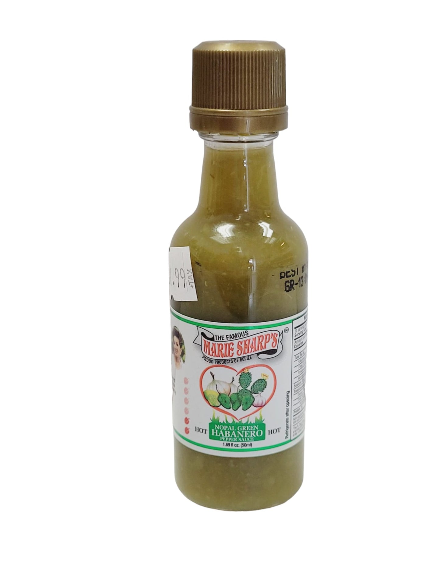 The Famous Marie Sharp's Nopal Green Habanero Pepper Hot Sauce 50ml