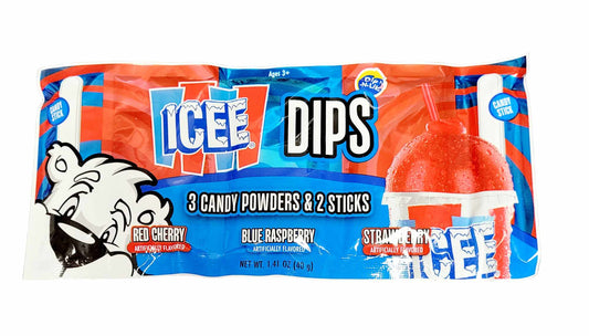 Icee Dips Candy Powder 3 Flavors With Stick 40g