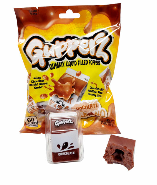 Gupperz Chocolate Milkano- Gummy liquid filled popperz 72g