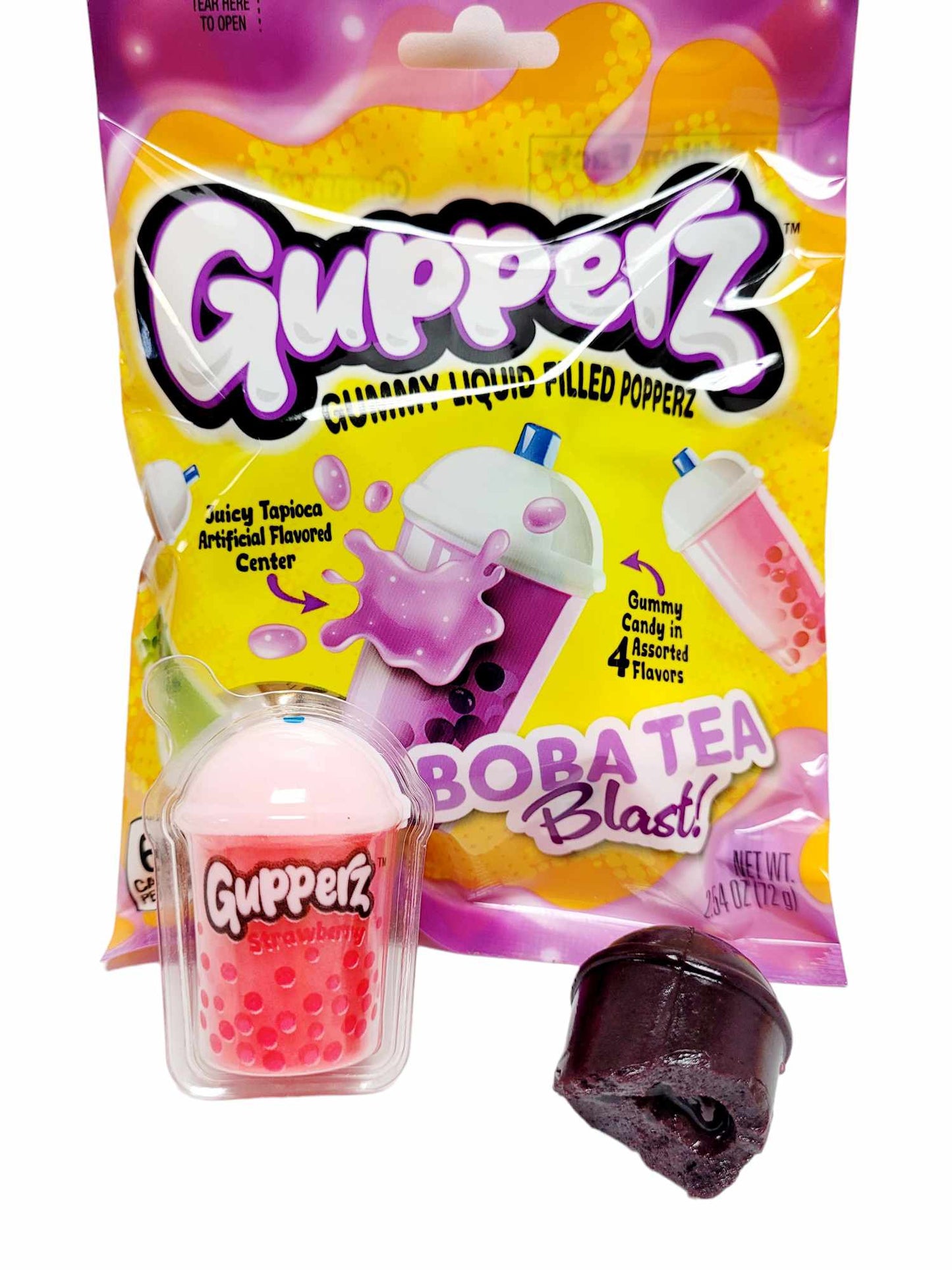 Gupperz Boba Tea Blast- gummy liquid filled popperz 72g