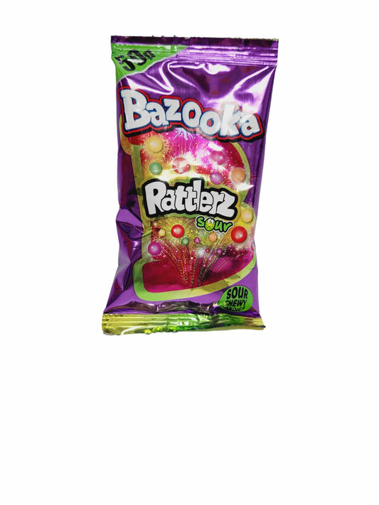 Uk Bazooka Rattlerz Sour Chewy Candies 40g