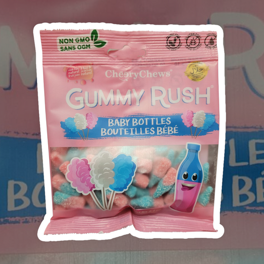 Gummy Rush Bouteilles bébé à la barbe à papa 90g