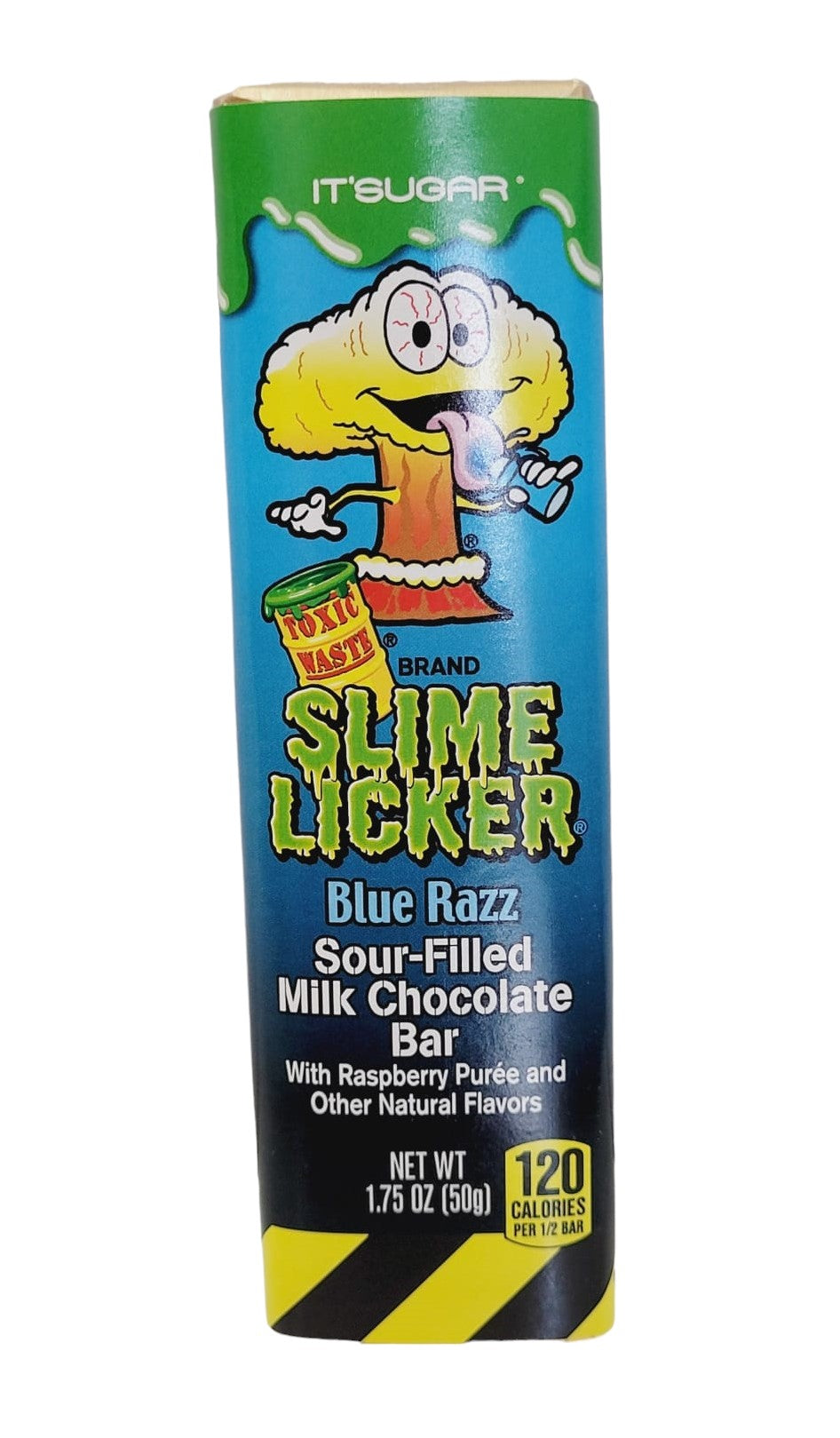 Toxic Waste Slime Licker Sour Filled Milk Chocolate Bar Blue Razz 1.75oz